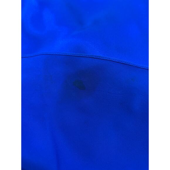 Y2K cache royal blue silk dress turquoise beaded halter gown sz 2 prom boho - Picture 11 of 13